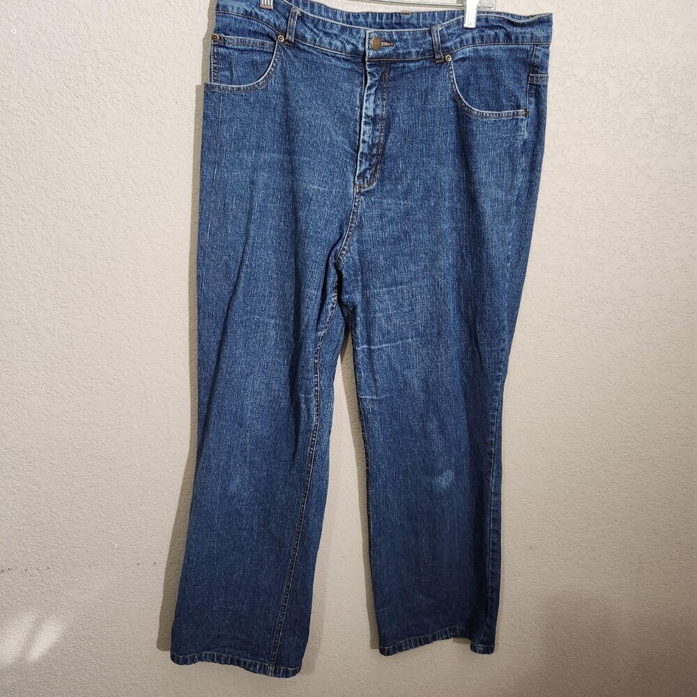 TravelSmith Jeans Womens 18W Blue Denim Stretch Straight Leg 5-Pocket 3788